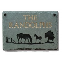 The Stone Mill Personalized Mare & Colt Slate Plaque