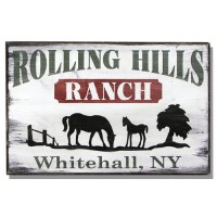 The Stone Mill Vintage Wood Mare & Colt Sign