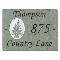 The Stone Mill Personalized Encircled Pine Tree Slate Plaque The Stone Mill Personalized Encircled Pine Tree Slate Plaque