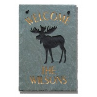 The Stone Mill Personalized Welcome Moose Slate Plaque The Stone Mill Personalized Welcome Moose Slate Plaque