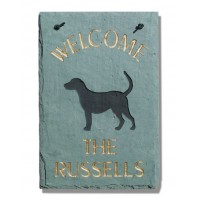 The Stone Mill Personalized Welcome "Dogs" Slate Plaque The Stone Mill Personalized Welcome "Dogs" Slate Plaque