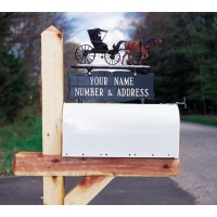 Two Line Double Sided Mailbox Sign with Hand Painted Ornament