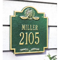 Golf Emblem Whitehall Address Plaque Golf Emblem Whitehall Address Plaque