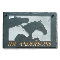 The Stone Mill Personalized Three Horses Slate Plaque The Stone Mill Personalized Three Horses Slate Plaque