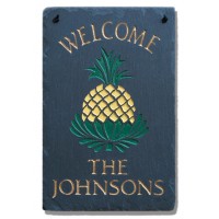 The Stone Mill Personalized Welcome Pineapple Slate Plaque