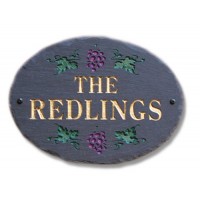 The Stone Mill Personalized Oval Grapes Slate Plaque The Stone Mill Personalized Oval Grapes Slate Plaque