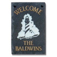 The Stone Mill Personalized Welcome Lighthouse Slate Plaque The Stone Mill Personalized Welcome Lighthouse Slate Plaque