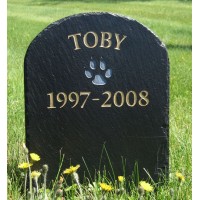 The Stone Mill Pet Memorial Round Top Slate Plaque