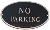 No Parking Oval Montague Aluminum Plaque