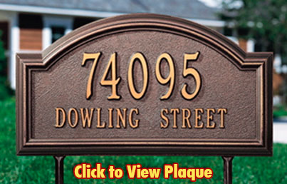 Personalized Home Address Sign Aluminum 12" x 8" Custom House Number Plaque sq13 