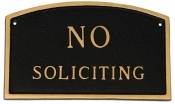 No Soliciting Arch Montague Aluminum Plaque