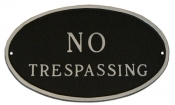 No Trespassing Oval Montague Aluminum Plaque