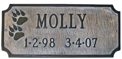 Dog Paws Memorial Montague Aluminum Plaque