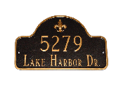 Fleur De Lis Lexington Arch Two Line Montague Address Plaque