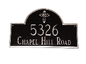 Classic Arch With Ornate Cross 2 Line Montague Address Plaque