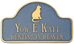 Cat Memorial Montague Aluminum Plaque