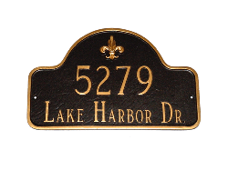 Fleur De Lis Lexington Arch Two Line Montague Address Plaque