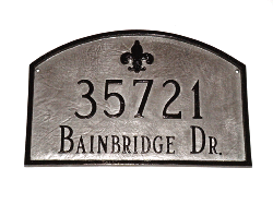 Fleur De Lis Prestige Arch Montague Address Plaque