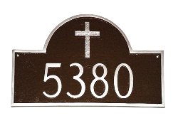 Classic Arch With Rugged Cross Montague Address Plaque