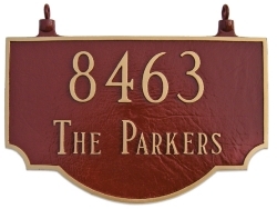 Two Sided Vanderbilt Hanging Montague Aluminum Address Plaque