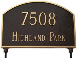 Two Sided Prestige Arch Lawn Mount Montague Aluminum Address Pla
