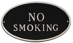 No Smoking Oval Montague Aluminum Plaque