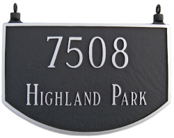 Two Sided Prestige Arch Hanging Montague Aluminum Address Plaque