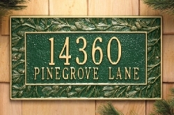 Pinecone Whitehall Address Plaque